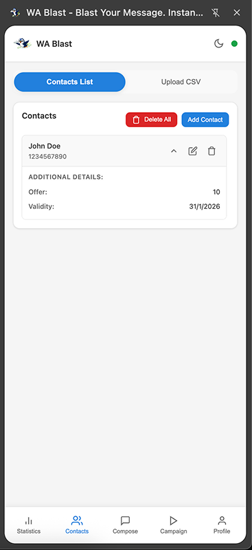 WA Blast Contact List